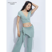 2020新肚皮舞上衣初学者实用百搭舞蹈裤子臀巾练功服套装