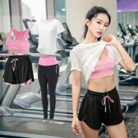 瑜伽服夏季健身房女装跑步运动套装宽松特大码速干衣网孔透气晨跑