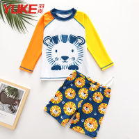 儿童泳衣男童童分体长袖游泳衣宝宝可爱泳装备速干游泳裤