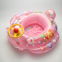 出口加厚防侧翻托马斯方向盘小猪儿童坐圈坐艇游泳圈宝宝座圈带绳