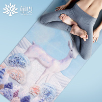 天然橡胶瑜伽垫印花专业防滑女加宽便携折叠健身瑜珈铺巾薄毯