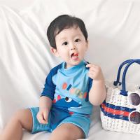 儿童泳衣男童泳装宝宝婴儿连体游泳衣泳池男孩卡通短袖泳衣J7