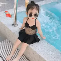 儿童泳衣女童宝宝婴儿游泳女孩连体韩国可爱公主小童裙式温泉泳装