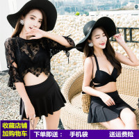 2020新款韩国风高腰遮肚显瘦温泉性感聚拢比基尼三件套泳衣女L7