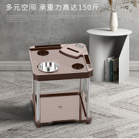 麻将机茶几塑料不锈钢管子麻将桌小茶几茶水机茶水台置物架K3