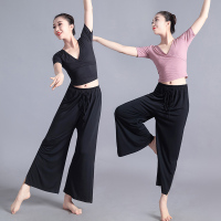舞蹈练功服女宽松古典上衣大人专业教师身韵服装舞阔腿裤套装V6