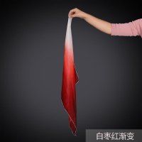 古典舞扇子抬龙王民族舞蹈扇加长秧歌跳舞扇大红深红渐变色表演扇E3|真丝丝巾白红枣红50*50厘米