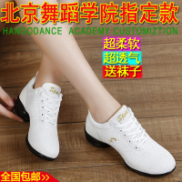 广场舞鞋女白色网面透气舞蹈鞋女夏季新款软底飞织跳舞鞋女L2|白色812黑底 39