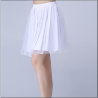 夏季跳舞裙白纱裙裙杨丽萍鬼步舞练舞百褶裙百折裙女半身裙演出裙C4|白网纱50厘米送打底裤 M