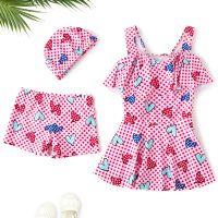 儿童泳衣女宝宝连体小公主裙式女童童可爱小童婴儿女孩游泳装O8