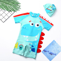 儿童泳衣男童连体带帽分体套装小童男孩游泳裤童专业温泉泳装H3