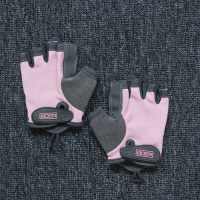 防滑健身手套训练器械单车哑铃护手掌情侣运动瑜伽半指手套女|粉色[S]