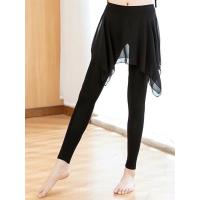 舞蹈练功裙裤女形体训练逸拉丁古典民族舞服装黑色紧身舞蹈长裤T7|黑色-长裤 S