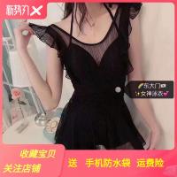 韩国东大门女神泳衣遮肚显瘦风蕾丝性感钢托聚拢连体泳装大码O4