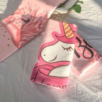 浴巾沙滩巾~~网红火烈鸟时尚温泉游泳毛巾干发巾运动吸水巾