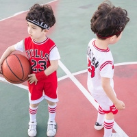 童装男童夏装2020新款儿童篮球服运动服女童纯棉套装短袖假两件套Z1