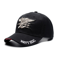 海豹突击队棒球帽春秋防风防晒特种兵运动健身军迷帽子战术迷彩帽Q1|海豹突击队队徽款(黑)