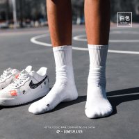 23飞行篮球精英袜男中长筒专业实战运动袜加厚保护毛巾袜潮袜子H2|飞行日记篮球袜白色(秒发) 均码