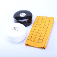 围棋儿童初学套装玉石五子棋子黑白棋子围棋棋盘学生益智入门书籍K4|黑白罐+皮革棋盘+优质密胺棋子无瑕疵+赠品