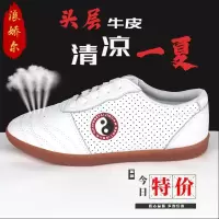 太极鞋女男牛筋底真皮太极拳练功鞋比赛专用武术鞋训练太极运动鞋V2