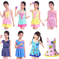 特价儿童泳装连体平角裙式中小童可爱印花游乐园女童泳装571052D4