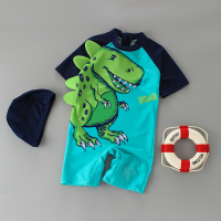 儿童泳衣男童连体恐龙游裤新品男孩宝宝婴儿海边防晒游泳度假温泉