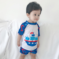 儿童泳衣男童泳衣小中大童分体可爱游泳衣带帽宝宝婴幼儿防晒泳衣