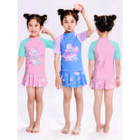 儿童泳衣女孩女童游泳衣连体中大童防晒2020年新款洋气宝宝泳衣W7