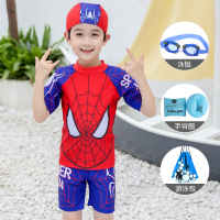 蜘蛛侠儿童泳衣男童泳裤小童中大分体游泳衣男孩宝宝速干游泳套装O8