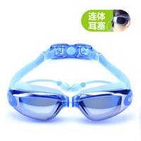 三亚-2020电镀平光游泳镜耳塞成人防水防雾泳镜