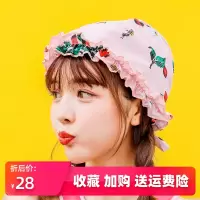 泳帽女长发专用不勒头可爱韩国日系显脸小大头围樱桃成人潮款布料V6