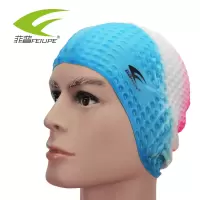 护耳泳帽女男女通用 长发防水 按摩颗粒帽 舒适硅胶游泳帽