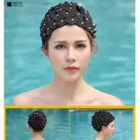大头泳帽纯手工缝制珍珠立体花瓣泳帽长短发专用泡温泉女士游泳帽G0