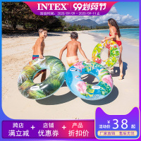 游泳圈大人游泳圈透明花色加大浮圈把手 男女游泳圈