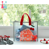 温泉必备防水包海滩透明游泳大容量沙滩包澡堂洗浴收纳手提果冻包