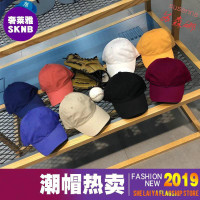 棒球帽女韩版百搭帽子男夏天鸭舌帽潮牌休闲遮太阳帽M4|酒红-白软顶