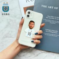 阿根廷国家队官方商品丨卡通球衣手机壳透明软壳 梅西球衣阿圭罗V6