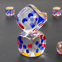 骰子大号色子玩具全透明水晶彩点亚克力圆点筛子骰蛊减压骰子N4