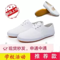 武术鞋男女款小白鞋太极表演鞋练功鞋透气帆布鞋软底成人儿童武术Y0