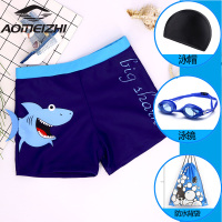 儿童泳裤男童平角泳衣游泳衣带帽宝宝泳衣男孩分体泳装中大童泳衣