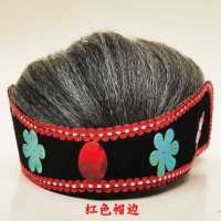 惊爆价戏剧媒婆假发头套媒婆头饰老太婆帽子假发老奶奶发套媒婆服R7|儿童款红色边