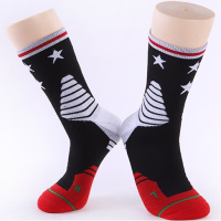 精英篮球袜专业缓震防摩擦运动袜毛巾底加厚高筒袜吸湿排汗四季袜F4|黑