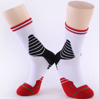 精英篮球袜专业缓震防摩擦运动袜毛巾底加厚高筒袜吸湿排汗四季袜F4|白色#公牛