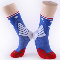 精英篮球袜专业缓震防摩擦运动袜毛巾底加厚高筒袜吸湿排汗四季袜F4|蓝白红