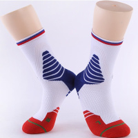 精英篮球袜专业缓震防摩擦运动袜毛巾底加厚高筒袜吸湿排汗四季袜F4|白蓝