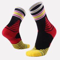 精英篮球袜专业缓震防摩擦运动袜毛巾底加厚高筒袜吸湿排汗四季袜F4|A6#黑红