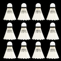 羽毛球12只装耐打鹅毛打不烂比赛学习娱乐训练鸭毛正品羽毛球X5|[12只白羽]ITSMART慢速训练