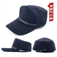 新式保安帽夏季男款平顶作训帽鸭舌帽黑色特勤服便帽作战帽子通用|黑色气孔帽[可调节] 59