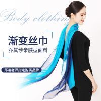 渐变丝巾形体礼仪训练优雅女子长款培训模特走秀成人形态舞蹈纱巾R9