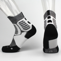 精英袜中筒篮球袜男专业加厚毛巾底长高筒夏季篮球运动袜低帮短袜F6|精英中筒灰色
